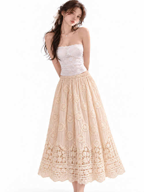 Elastic Midi Skirt