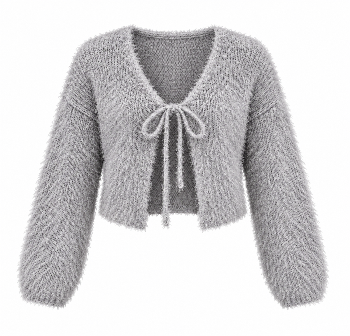 Tied Open Front Dropped Shoulder Cardigan