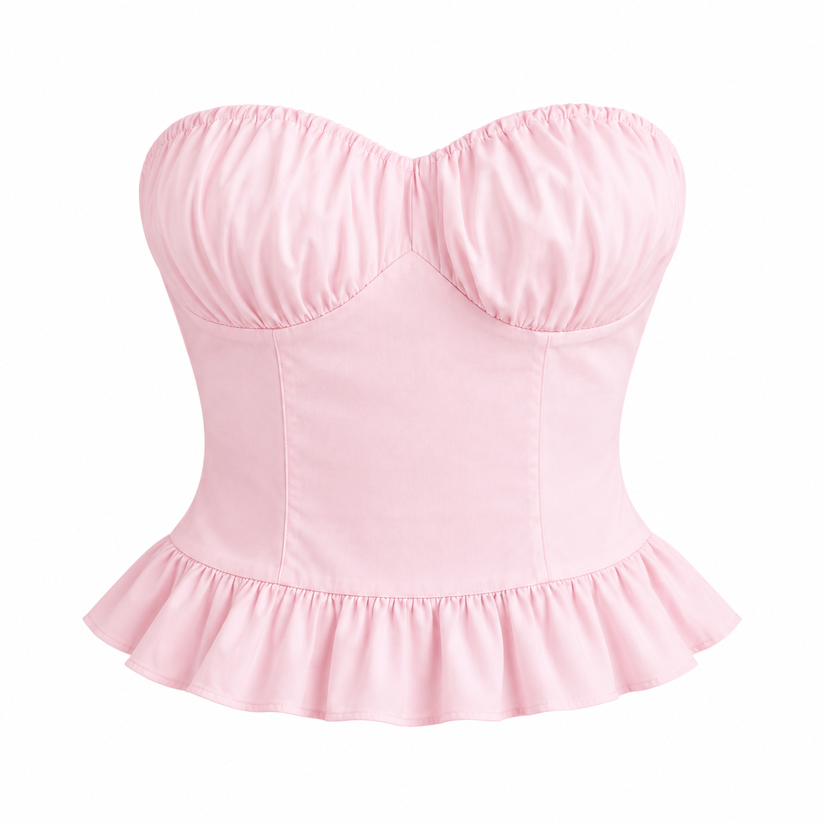 Ruffled Hem Tube Top