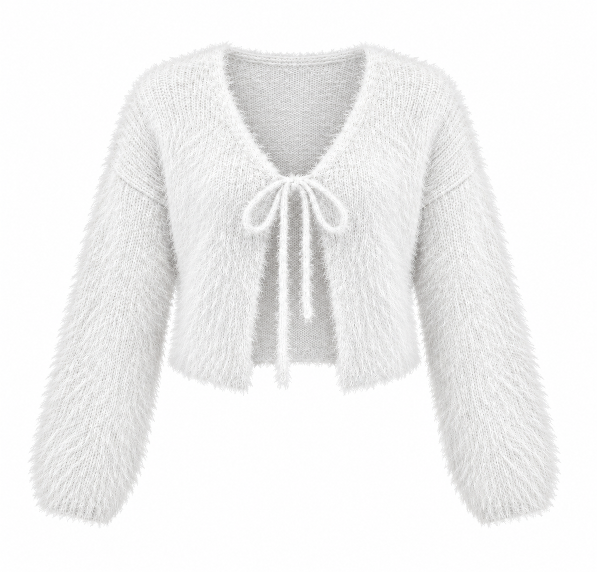 Tied Open Front Dropped Shoulder Cardigan
