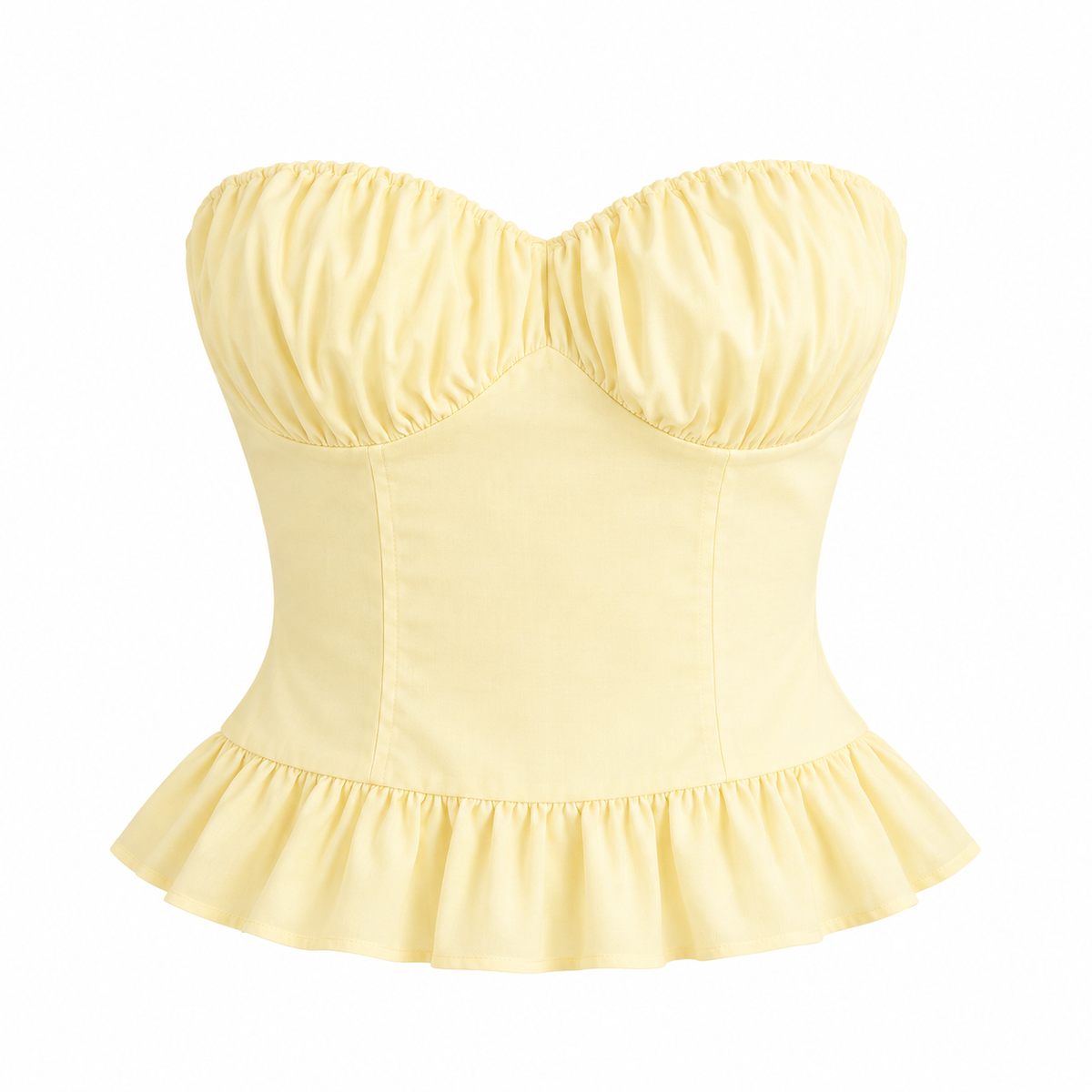 Ruffled Hem Tube Top
