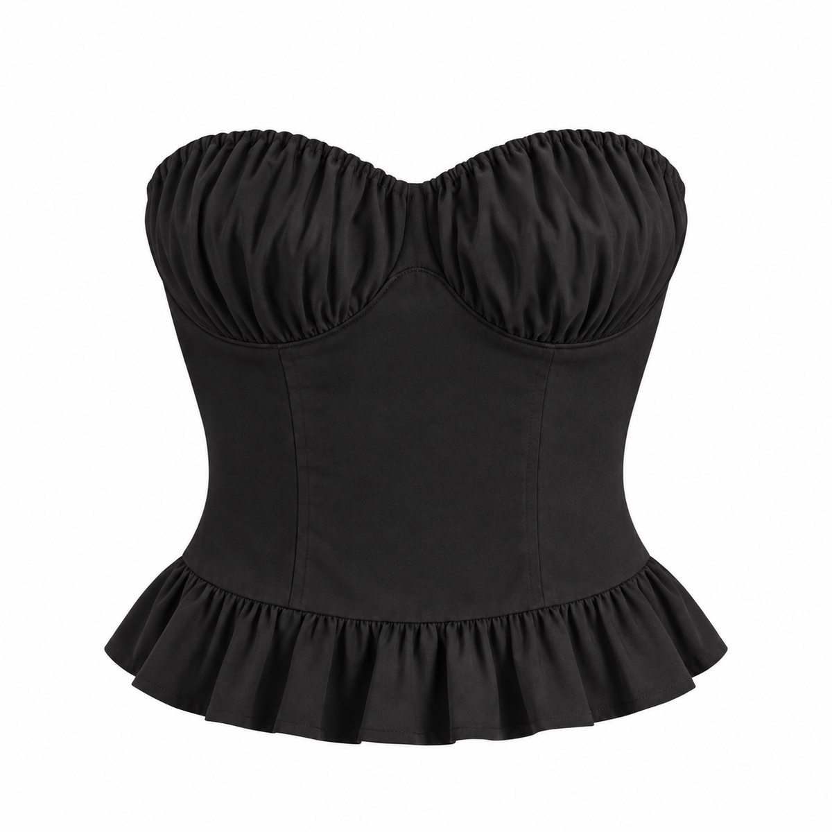 Ruffled Hem Tube Top