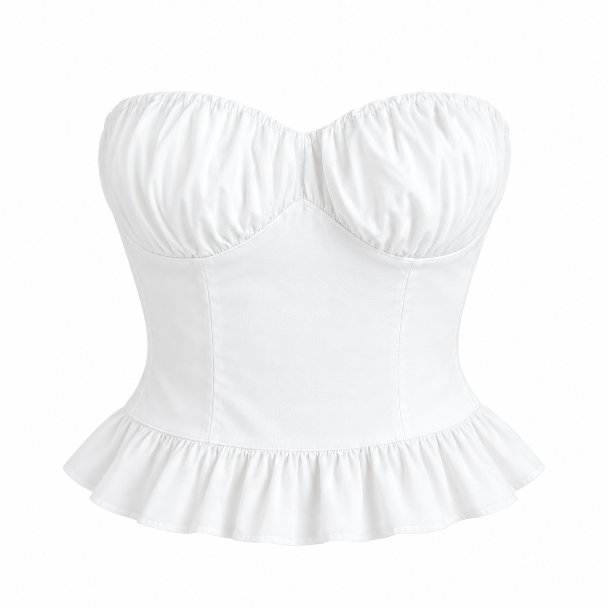 Ruffled Hem Tube Top